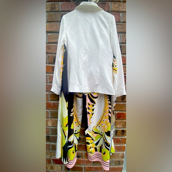 Lilly’s Kloset Floral Pant Blazer Set with Scarf Tie SMALL NWT - Picture 6 of 16